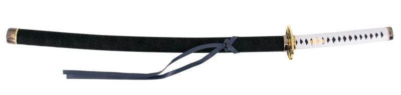 Katana S0314 de Vergil Yamato de Devil May Cry 5, réplica no oficial de 101 cm hoja de acero con imprimación en la hoja, vaina de madera forrada con piel negra, mango encordado blanco. Con soporte. Ref. S0314 - Imagen 2