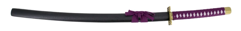 Katana S5025 de Hirako Shinii Sakanade de Bleach réplica no oficial de 104 cm hoja de acero, vaina negra con encordado morado, mango con encordado morado. Ref. S5025 - Imagen 2