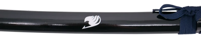 Katana S5044 de Erza Scarlett de Fairy Tail réplica no oficial de 103 cm hoja de acero negra con corte en satinado, vaina negra lacada con detalle en plateado, mango encordado azul marino e imitación de piel de raya en rojo. Ref. S5044 - Imagen 2