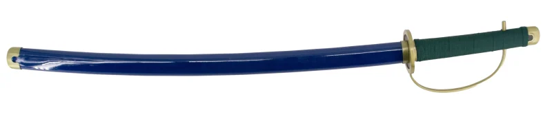 Katana S5071 espada de Shanks de One Piece, réplica no oficial de 102 cm hoja de acero negra con el corte en satinado, vaina de madera lacada acabada en azul, mango encordado verde. Ref. S5071 - Imagen 2