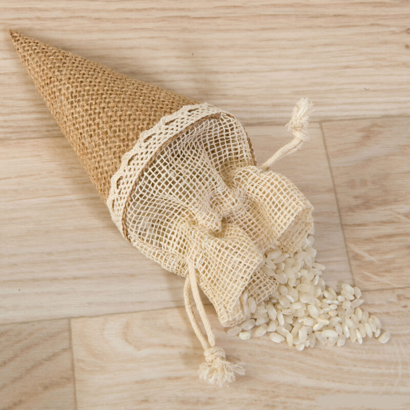 Cono-bolsa de yute 15cm., min.12 - Imagen 2