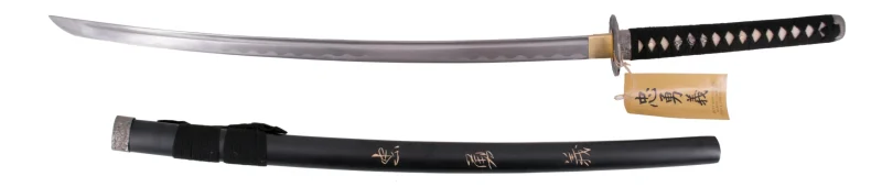Katana Funcional 11002-3H "Coraje, Deber y Lealtad" el último samurai réplica no oficial de 102 cm hoja de acero al carbono AISI 1045, vaina de madera negra con grabado de " Coraje, Deber y Lealtad" mango encordado negro. Con soporte. Ref. 11002-3H - Imagen 2