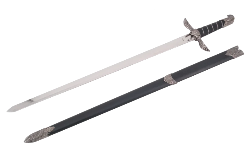 Espada 15335  Modelo  Altaïr de Assasin's Creed, Replica No oficial, pomo, y guarda de clor niquel, la empuñadura de color negra con detalles en niquel. Con un tamaño total 97'5cm, hoja de acero. Con funda.  Ref. 15335
