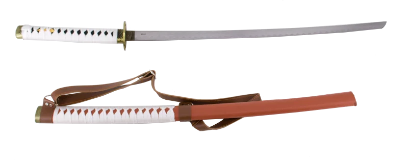 Katana 15963 de Michonne de Walking Dead réplica no oficial de 103 cm hoja de acero, vaina de curpiel marrón con encordado blanco y cinta para colgar en la espalda, mango encordado blanco. Ref. 15963 - Imagen 3