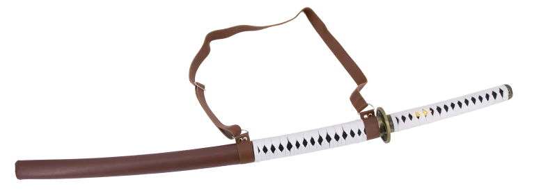 Katana 15963 de Michonne de Walking Dead réplica no oficial de 103 cm hoja de acero, vaina de curpiel marrón con encordado blanco y cinta para colgar en la espalda, mango encordado blanco. Ref. 15963 - Imagen 2