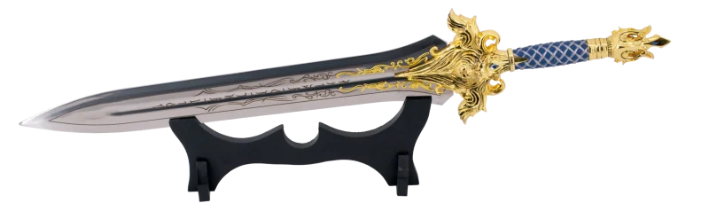 Espada S0204 Modelo cadete del Rey Llane Warcraft, Modelo No oficial, con un tamaño total 71cm, hoja de acero. Con soporte. Ref. S02049
