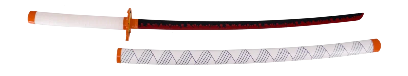 Katana S0245 de Demon Slayer empuñada por Rengoku Kyoujurou réplica no oficial de 101 cm hoja de acero, mango con encordado de polipiel blanca. Ref. S0245 - Imagen 3