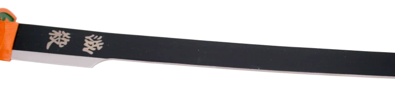Katana S0246 de Demon Slayer empuñada por Kochou Shinobu réplica no oficial de 101 cm hoja de acero, mango con encordado de color azul cielo con piel de imitación de raya color naranja, vaina con grabados. Ref. S0246 - Imagen 5