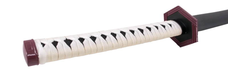 Katana S0247 de Demon Slayer empuñada por Tomioka Giyuu réplica no oficial de 101 cm hoja de acero, mango con encordado blanco con piel de imitación de raya color negro. Ref. S0247
