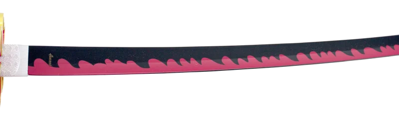 Katana S0252 de Demon Slayer empuñada por Kanroji Mitsuri réplica no oficial de 101 cm hoja de acero acabada en negro con detalles rosas, mango con encordado azul cielo con piel de imitación de raya color rosa con funda blanca. Ref. S0252 - Imagen 5