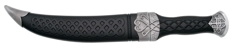 Daga S0320 daga curva de 36,5 cm con hoja de acero y funda acabada con decoraciones en negro y partes metálicas color níquel. Ref. S0320 - Imagen 2