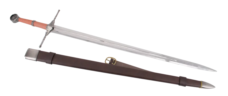 Espada S3309 Modelo Geralt de Riva (The Witcher), replica No oficial, con un tamaño total de 123.5 cm, hoja de acero y funda de piel marrón. Ref. S3309 - Imagen 2