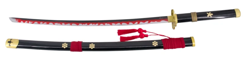 Katana S5005BK Katana Enma de Zoro de One Piece réplica no oficial de 103,5 cm hoja de acero acabado en negro con detalles en rojo y el corte en satinado, mango negro con detalles en dorado. Ref. S5005BK - Imagen 3