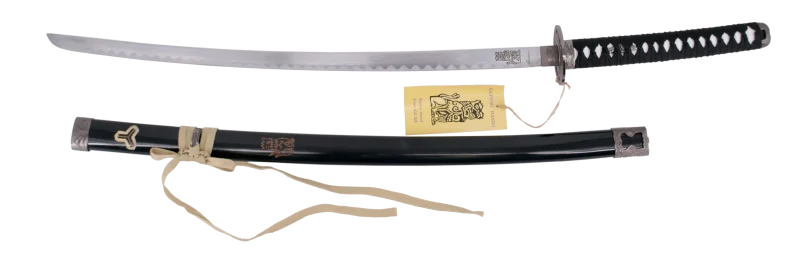 Katana S5014 Hattori Hanzo Kill Bill "La novia" réplica no oficial de 103 cm hoja de acero, mango con encordado negro con soporte, detalle de león en vaina y hoja. Ref. S5014 - Imagen 2