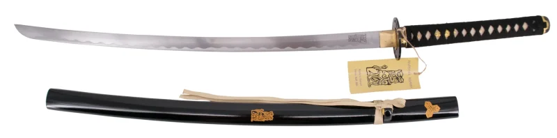 Katana Funcional S5014H Hattori Hanzo Kill Bill "La novia" réplica no oficial de 102 cm hoja de acero al carbono AISI 1045, mango con encordado negro con soporte, detalle de león en vaina y hoja. Ref. S5014H - Imagen 3