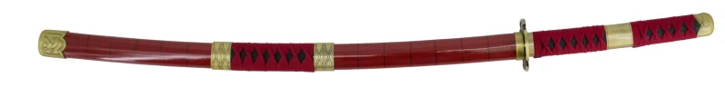 Katana Funcional S5019H Sandai Kitetsu de Zoro de One Piece réplica no oficial de 102 cm hoja de acero al carbono AISI 1045, mango con encordado burdeos, con soporte. Ref. S5019H - Imagen 3