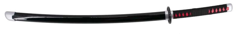 Katana S5036 de Demon Slayer empuñada por Kamado Tanjirou réplica no oficial de 105 cm hoja de bambú, mango con encordado negro con vaina negra con detalles en plateado. Ref. S5036 - Imagen 3