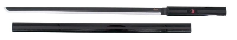 Katana S5040N Sasuke Uchiha de Naruto réplica no oficial de 102 cm hoja de bambú negra con el corte en satinado, vaina negra. Ref. S5040N