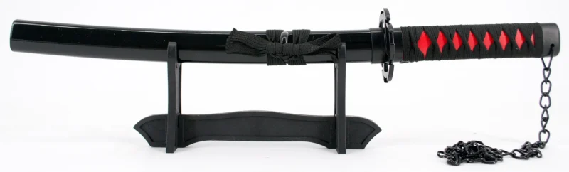 Katana S5051 Tensa Zagetsu Ichigo Kurosaki de Bleach réplica no oficial de 45 cm hoja de acero negra, vaina negra, mango encordado negro. Ref. S5051 - Imagen 3