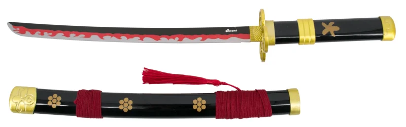 Katana S5056 Katana Enma de Zoro de One Piece réplica no oficial de 45 cm hoja de acero acabado en negro con detalles en rojo y el corte en satinado, mango negro con detalles en dorado. Ref. S5056 - Imagen 2