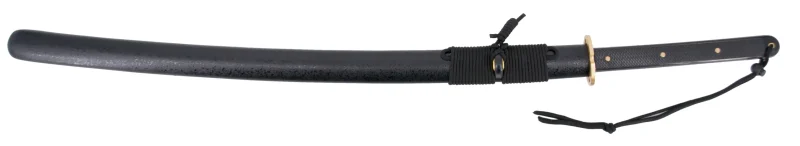 Katana Funcional S6033 de 100 cm hoja de acero al carbono 1065 con filo, con vaina negra y encordado negro, mango de plástico texturizado, con caja de madera forrada y soporte de presentación. Ref. S6033 - Imagen 2