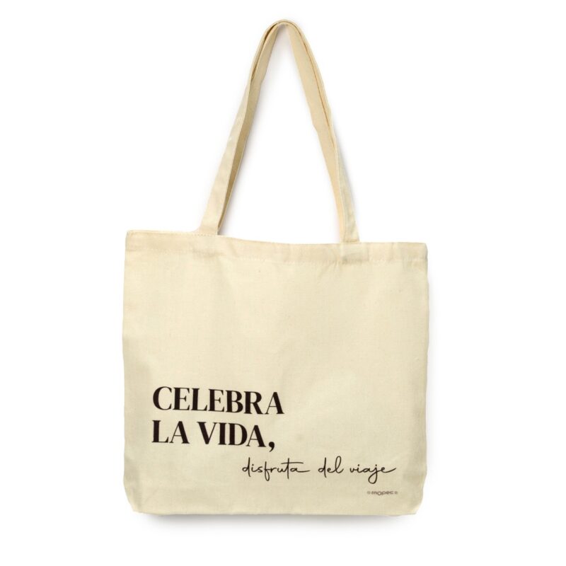 Bolsa algodón con asas Celebra 40x35x6cm.