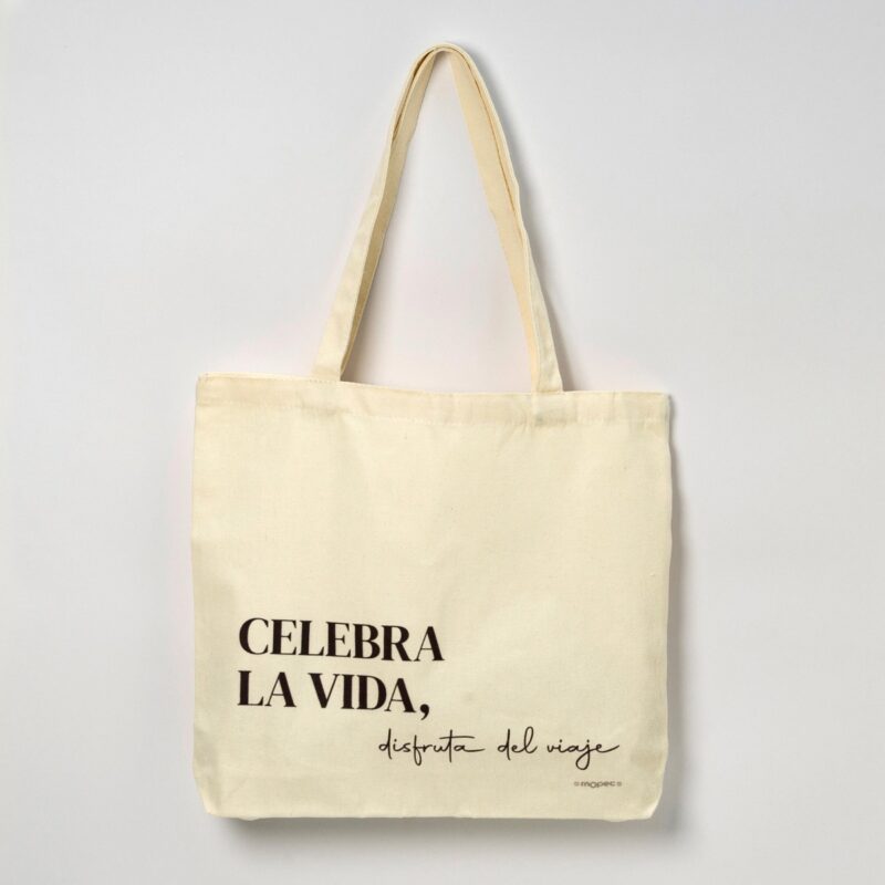 Bolsa algodón con asas Celebra 40x35x6cm. - Imagen 2