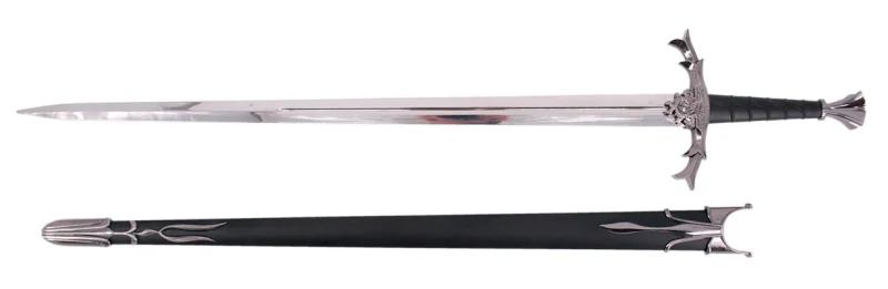 Espada S3027 espada tamaño cadete Blackfyre de Aegon el conquistador de la casa Targaryen, réplica No oficial, con un tamaño total de 100 cm de hoja, empuñadura en níquel, mango en negro con un diamante en rojo en el pomo, con funda. Ref. S3027 - Imagen 2