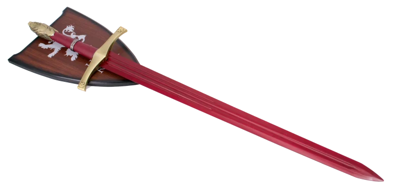 Espada 10536 Modelo Red Oathkeeper o Guardajuramentos roja, Modelo No oficial, con un tamaño total 109cm, hoja de acero acabada en rojo. Con soporte. Ref. 10536
