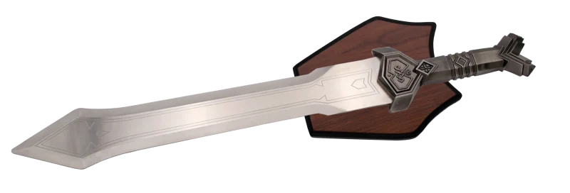 Espada S0505  Modelo deathless de Thorin, replica No oficial, con un tamaño total de 60 cm, hoja de acero. Con soporte. Ref. S0505